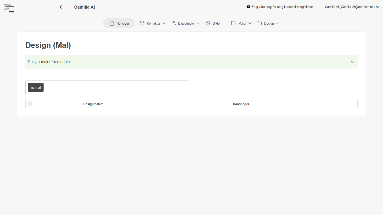 Rediger designmalen